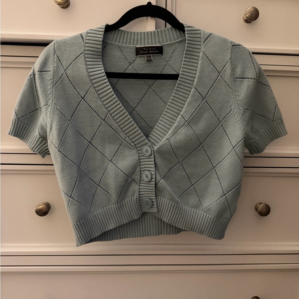 Light Blue Knit Cardigan